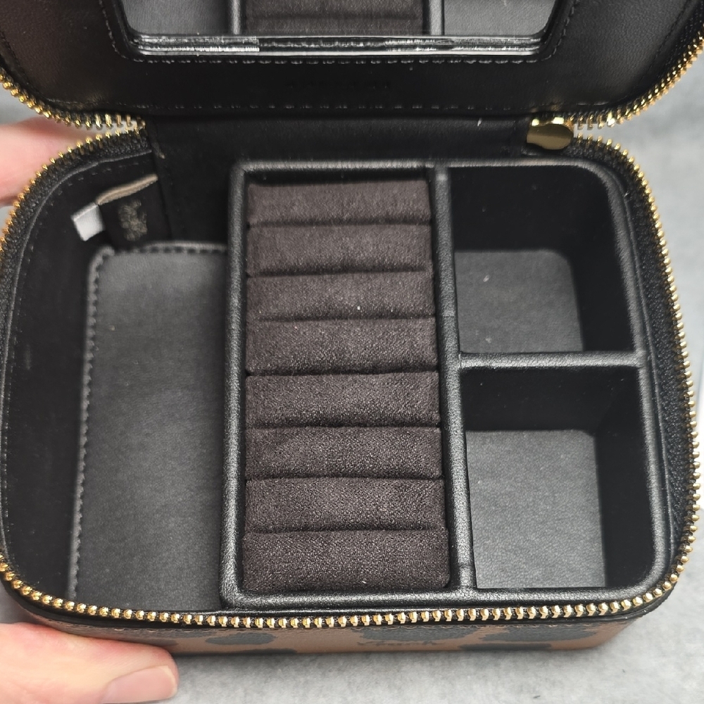 Coach Tan and Black Leopard Print Jewlry Box - Picture 7 of 11